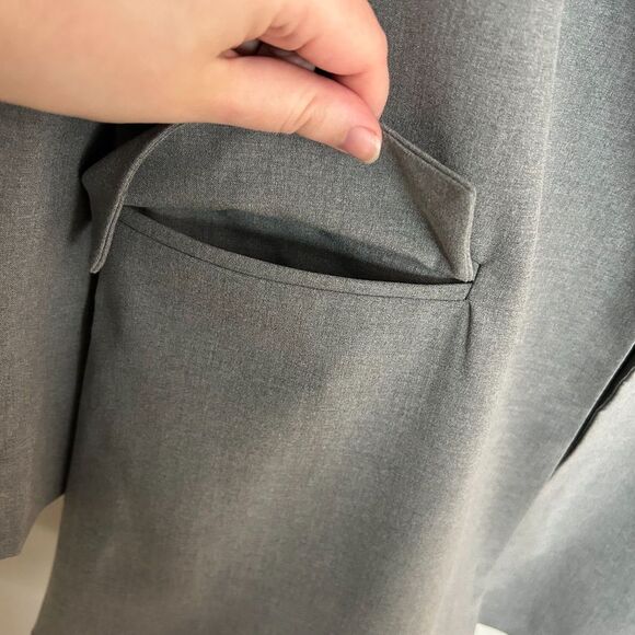 Joie Light Grey Long Open Front Blazer - Picture 8 of 9